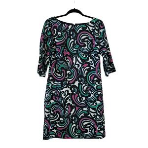 Banana Republic Womens Retro Vibe Sheath Dress Size 6 MultiColor 3/4 Sleeve